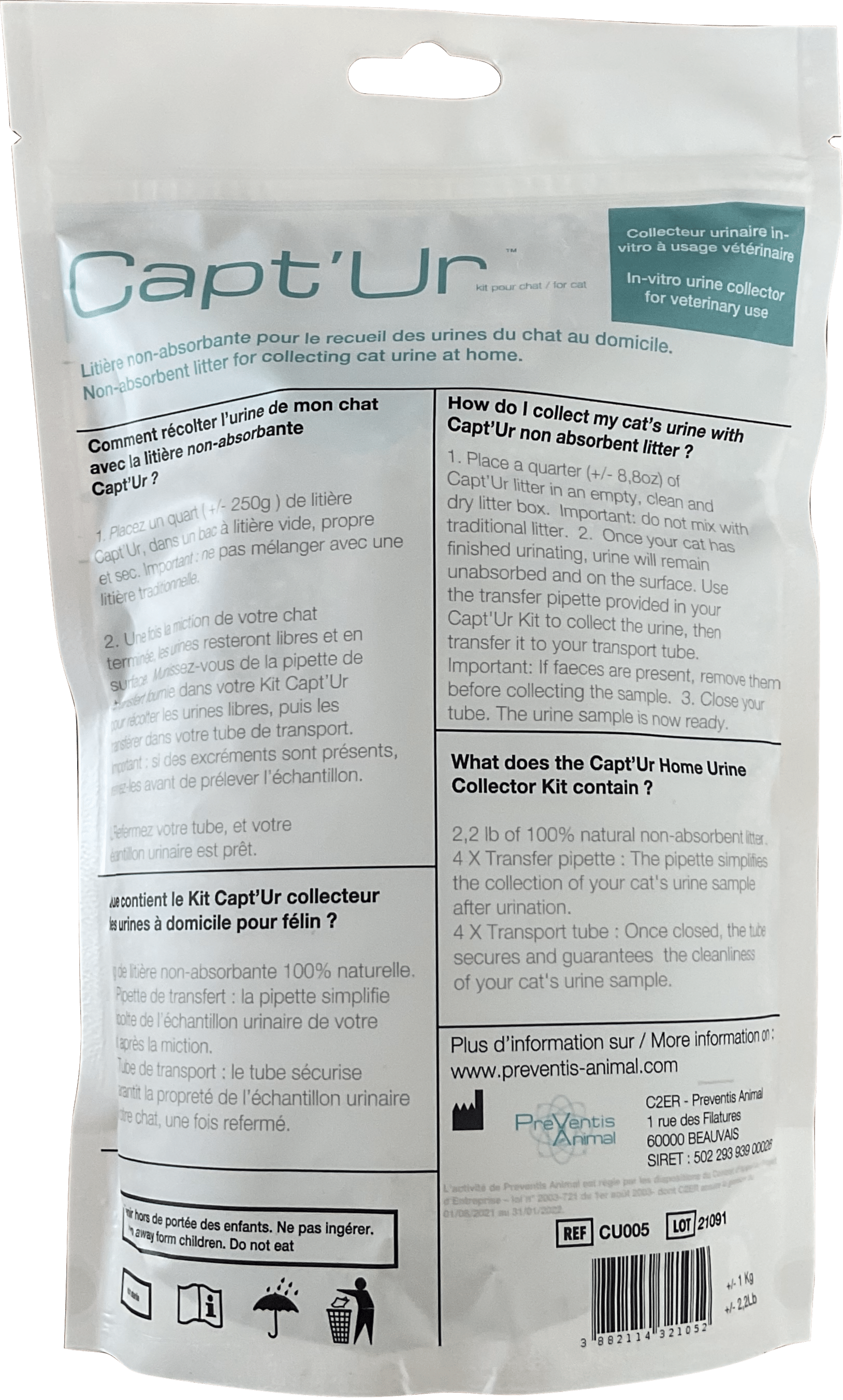 comment récupérer l'urine du chat